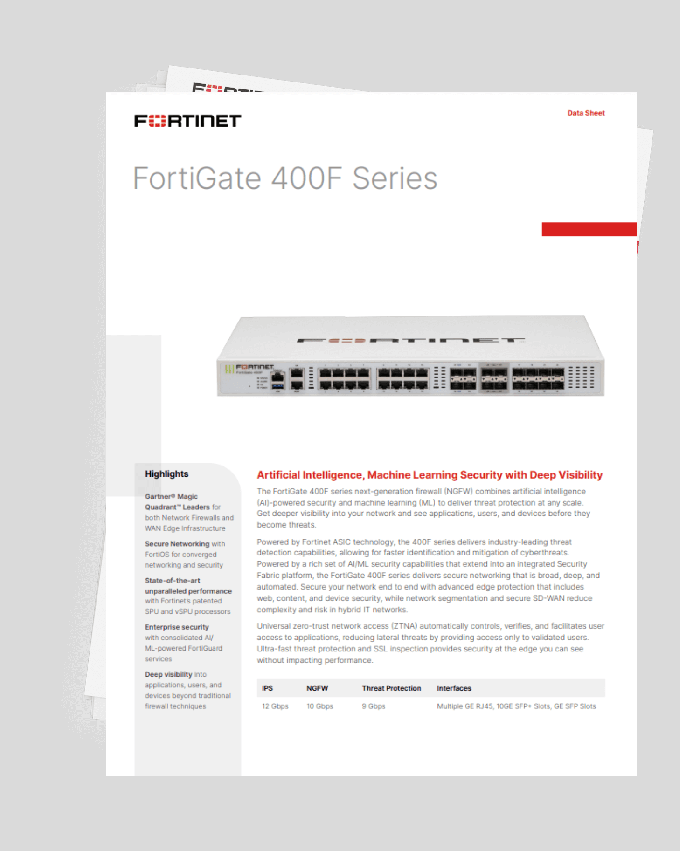 Межсетевой экран нового поколения (NGFW) FortiGate 400F серии 0