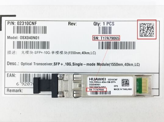 OSX040N01 Huawei оптический приемопередатчик 02310CNF 
SFP+, 10G, однорежимный модуль ((1550nm,40km,LC)