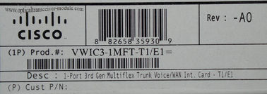 1 PORT T1/E1 MULTIFLEX TRUNK Cisco Router Modules Настраиваемая интерфейсная карта VWIC3-1MFT-T1E1 поддерживает голосовое и данных приложение на платформе Cisco ISR 2 серии 1900/2900/3900
