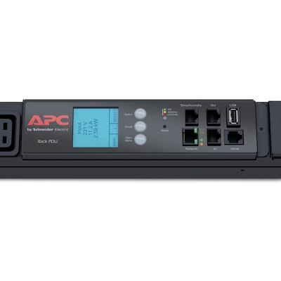 Измеренный PDU 2G, ZeroU шкафа APC AP8886, 22.0kW (32A) 17.3kW (24A), 230V, (30) C13 & (12) C19