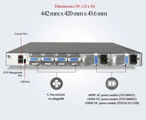 CE6881-48S6CQ переключатель (48*10G SFP+, 6*100G QSFP28, 2*AC источник питания, вход/выход воздуха со стороны порта)