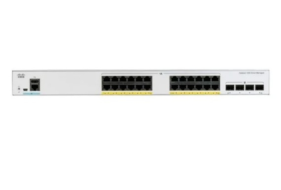 C1000-24P-4G-L Cisco Catalyst 1000 Series Switches 24x 10/100/1000 Ethernet PoE+ порты и 195W PoE бюджет 4x 10G SFP+