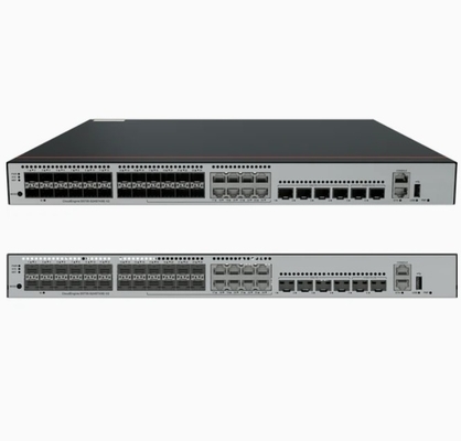 S5735-S24ST4XE-V2 24*GE SFP порты 8 из которых являются двойными 10/100/1000 или SFP 4*10GE SFP+ порты 2*12GE Стойковые порты без модуля питания