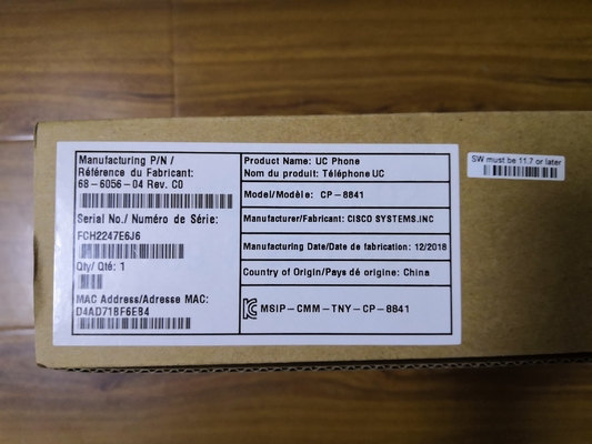 IP-телефон Cisco 8841 CP-8841-K9 с ЖК-дисплеем 800x480 и 2 портами Ethernet