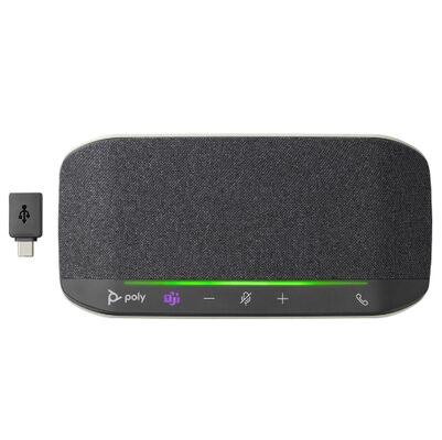 HP Poly Sync 10-M — спикерфон с громкой связью — проводной — USB-A, USB-C — серебристый — сертифицирован для Microsoft Teams