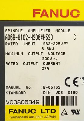 Fanuc A06B-6102-H206 Сервоусилитель шпинделя с ЧПУ, 200-240 В переменного тока, высокая точность