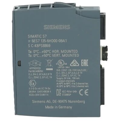 Siemens 6ES7135-6HD00-0BA1 SIMATIC ET 200SP Модуль аналогового вывода AQ 4xU/I ST
