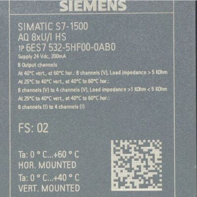 6ES7532-5HF00-0AB0 Siemens SIMATIC S7-1500 Модуль аналогового вывода AQ8xU/I HS