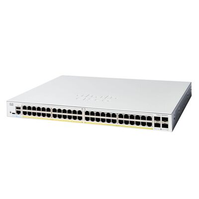 C1300-48P-4X, коммутатор Cisco Catalyst 1300, 48 портов PoE+/370 Вт, 4 порта 10G SFP+, для монтажа в стойку