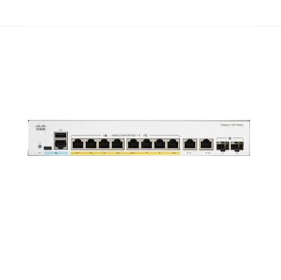 Cisco C1200-8T-E-2G Catalyst серии 1200, 8-портовый коммутатор Gigabit Ethernet с 2 восходящими каналами SFP