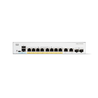 Коммутатор Cisco C1200-8FP-2G с 8 портами Gigabit PoE+ и 2 гигабитными комбинированными восходящими портами