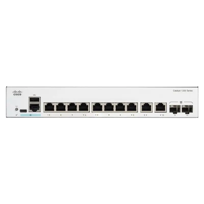 Cisco C1300-8FP-2G Catalyst 1300 8-портовый гигабитный коммутатор PoE+ с 2 комбинированными восходящими каналами GE